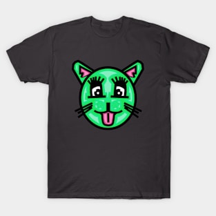 Green Female Kitty - Cat T-Shirt